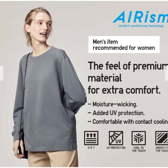 Airism Cotton UV Protection Crew Neck T-Shirt - Picture 6 of 6